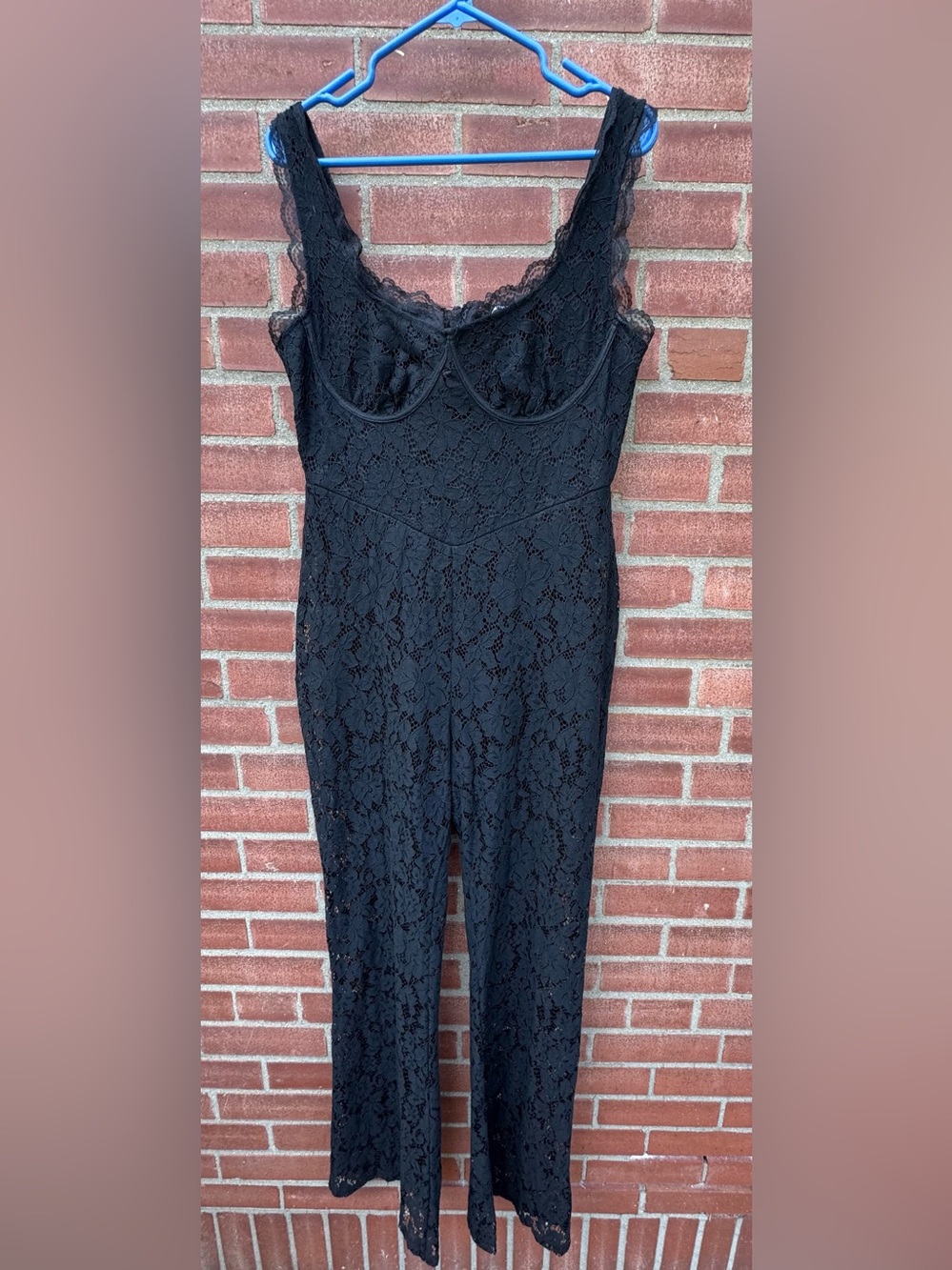 Black Lace Jumpsuit PrettyLittleThing Sleeveless Gothic Y2K Alt Goth US 12